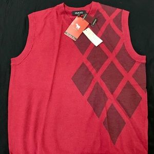 Fine Murano Wool Red Sweater Vest! NWT!